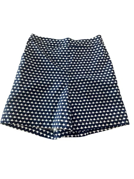 Boden Danby Flat Front Pull On Navy White Nautical Geometric Print Shorts - Picture 3 of 7